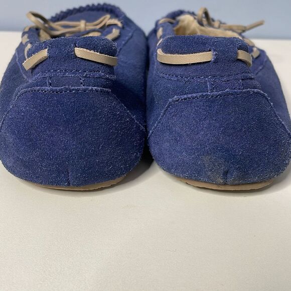 Minnetonka Blue Suede Moccasin Slippers size 8 - Picture 5 of 6